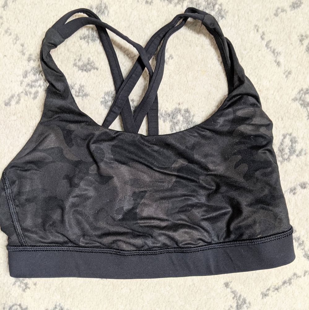 Lululemon Dark Army Print Sports Bra Size 4